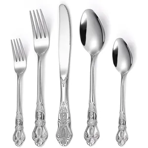 Good Price Silver Plated Flatware Luxury Hotel Supplier Restaurant Fork Spoon Knife Stainless Steel Cutlery Set With Gift Case