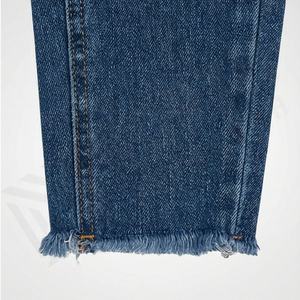 Jeans en denim stretch skinny taille haute pour femmes, déchirés personnalisés, coupe slim, pantalon crayon, denim technique lavé, pantalon en denim tendance - Product Image 6