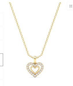 Ensemble de diamants naturels en forme de cœur en or jaune 14 carats Bijoux de fiançailles de style ethnique-Boucles d'oreilles Bague Pendentif pour mariages Spécial - Product Image 1