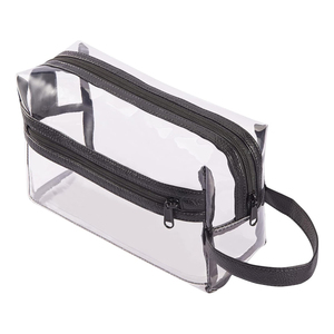 กระเป๋าใส่อุปกรณ์อาบน้ำและเครื่องสำอางแบบใส ทนทาน กันน้ำ ทำจาก PVC  กระเป๋าจัดระเบียบเครื่องสำอางแบบโปร่งใส กระเป๋าใส่อุปกรณ์โกนหนวด - Product Image 1
