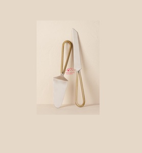 Ensemble de couteau à gâteau et de serveur pour mariage Restaurant Hôtel Utilisation 2025 Vente chaude Poignée de créateur faite à la main en métal - Product Image 1