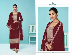 Listo para usar TV Actriz en serie Estilo Multi Codificación y secuencia Trabajo Cuello redondo Borde de encaje Tres piezas Salwar Kameez para adultos - Product Image 5