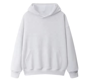 Vente en gros sweats à capuche décontractés en éponge française 100% coton à manches longues et épaules tombantes - Product Image 4