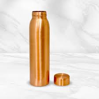 Bouteille d'eau en cuivre pur à 99 %, 0,95 L, finition mate, couvercle anti-fuite, poignée ergonomique, écologique, classique, unisexe, anti-corrosion