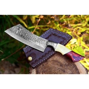 Cuchillo de cocina de acero damasco profesional al por mayor con mango de madera y hueso característica afilada de alta calidad - Product Image 3