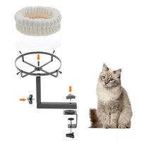 Lit de bureau pour chat à rotation de 360 degrés Mobilier de nid de chat d'intérieur moderne pour bureaux et tables de jeux Table d'île Lit de bureau réglable pour chat