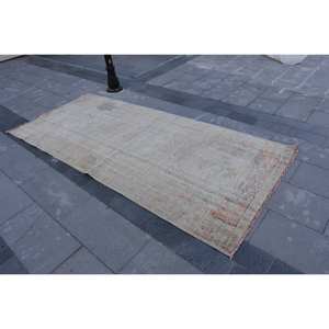 พรมตุรกีโบราณขนาด3.8x8.6ฟุตลายปะต่อสีน้ำตาลเบจขนแกะโพลีเอสเตอร์แฮนด์เมดคลาสสิกสำหรับวัยรุ่นห้องนั่งเล่น - Product Image 2