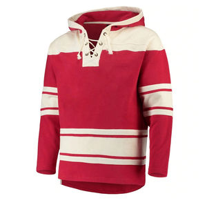 Sudaderas con capucha de hockey sobre hielo personalizadas de alta calidad para hombre, logotipo bordado con cordones, último diseño, ropa deportiva para hombre, sudaderas con capucha, precio razonable OEM - Product Image 1