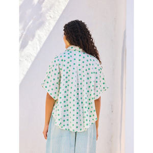 Knitted <b>Ladies</b> <b>Poncho</b> Shirt with Polka Dot Leopard and Floral Patterns Loose Fit for Office and Outwear - Product Image 4