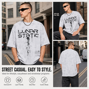 Maglietta da uomo Oversize Hip Hop nuova manica corta tinta unita 280 grammi stile <span class=keywords><strong>giapponese</strong></span> alla moda di marca stampata in puro cotone - Product Image 5
