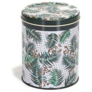 Caja de lata de metal redonda de 0.8L verde vintage 90x130mm con cierre de alambre y tapa transparente cestas de metal de estilo retro - Product Image 1