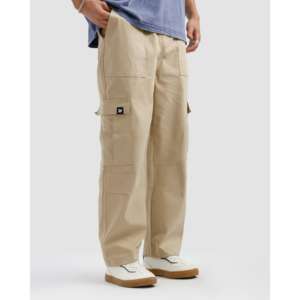 Pantalon cargo beige 100 % coton personnalisable avec logo, fermetures éclair, coupe droite, pantalon tactique pour homme, tailles XL à 6XL, délavage coloré - Product Image 6