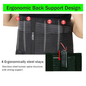 Ceinture de soutien lombaire réglable, respirante et élastique pour soulager les douleurs dorsales, correction de la posture, type enveloppant pour adulte - Product Image 5