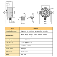 Encoder Absoluto de Eje Hueco Multivuelta para Servomotor Encoder KM60 de Acero Inoxidable Codificador Rotatorio 16/17/19/20/22/24 Bits