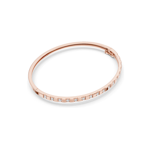 Bracelet jonc en diamant de laboratoire 0,51 CT, serti carré, or 18 carats, 14 carats, 10 carats et argent 925, options or rose, or jaune, or blanc - Product Image 4