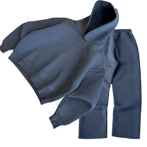 Conjunto de Sudadera con Capucha y Pantalones Deportivos Extra Grandes de Invierno para Hombre, Unisex, de Alta Calidad, 100% Algodón, Felpa, Absorbente de Humedad y Transpirable - Product Image 4