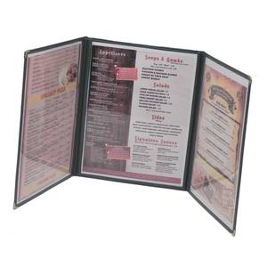 Cubierta de menú de cuero PU, personalizada, hecha a mano, de alta calidad, Color negro - Product Image 1