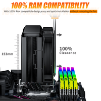 Pendingin CPU Komputer Senyap Intel 1700 1151 AMD AM5 AM4 Uphere Hot Seal 5 Heat Pipes Kipas Pendingin CPU Kipas Pendingin PC PWM 4pin PC P5K