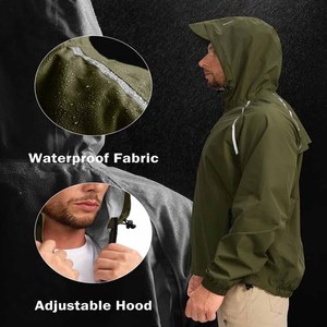 Veste de pluie de haute qualité OEM la plus vendue Veste de pluie confortable pour hommes et femmes Coupe-vent téléchargé par Dress Sports - Product Image 3