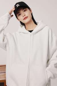 Hombres Fleece Blank Fluffy Hoodie Heavy Thick Streetwear Custom Full Face Zip Hoodie - Product Image 3