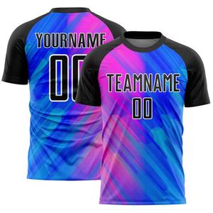 Camiseta de fútbol personalizada sublimación nombre personalizado secado rápido cuatro vías estiramiento 100% poliéster ropa deportiva conjunto para adultos unisex - Product Image 3
