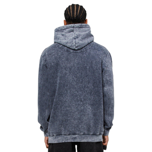 Sudadera con capucha de gran tamaño de peso pesado personalizada para hombre, sudadera de invierno de algodón 100%, diseño bordado con patrón sólido lavado con ácido - Product Image 4