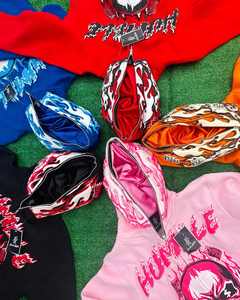 เสื้อมีฮู้ดพิมพ์ลาย3D พัฟผ้าฝ้ายผสมผ้าคอตตอนพิมพ์ลายซิลค์สกรีนแบบกำหนดเองดีไซน์ตามสั่ง - Product Image 6