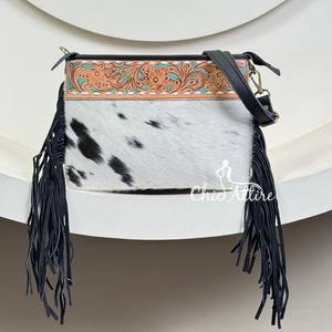 Nouveau sac à bandoulière à franges en cuir usiné à la main de mode personnalisée pour femmes sac à main à bandoulière en cuir de vachette véritable de luxe de haute qualité - Product Image 1