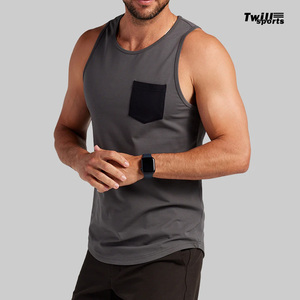 Débardeur de sport pour homme 2026 de haute qualité, style décontracté, coupe musclée, taille XL, avec poche avant, imprimé, tricoté, respirant - Product Image 5