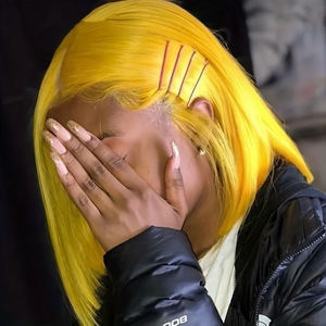 <span class=keywords><strong>Jaune</strong></span> citron 13x4 dentelle avant <span class=keywords><strong>bob</strong></span> perruques de cheveux humains courte perruque <span class=keywords><strong>bob</strong></span> brésilien remy droite perruque de cheveux humains pour les femmes - Product Image 2