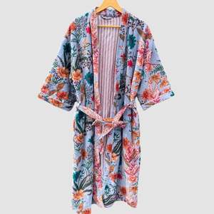 Wholesale Hand Block Printed Cotton velvet Kimono - Product Image 1
