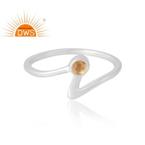 แหวนพลอยซิทรีนธรรมชาติทำจากเงินสเตอริง925ได้รับความนิยมเครื่องประดับตามสั่งสำหรับเป็นของขวัญสำหรับผู้หญิง - Product Image 3