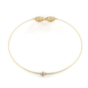 18k <b>Solid</b> <b>Gold</b> Lab Grown Diamond IGI Certified Minimalist Unisex Bracelet-Elegant & Dazzling - Product Image 1