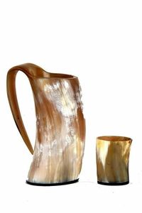 Vente en gros Tasse à corne Viking de qualité supérieure Tasses en céramique naturelle pour bar restaurant pour Noël - Product Image 6