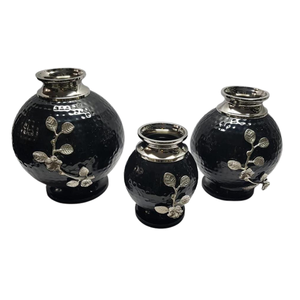 Vente en gros de vases à fleurs de couleur noire de qualité supérieure vases de décoration modernes en métal rustique élégant vintage classique pour le salon - Product Image 1