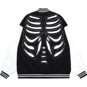 Veste de base-ball en cuir pour hommes, avec logo brodé, personnalisé, vente en gros - Product Image 2