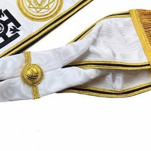 Venta completa personalizada Grand Constantine Fajas Cinta blanca con estilo de bordado de propósito para fajas masónicas - Product Image 6