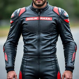 MALIK RAZA Combinaison de moto haute performance | Manches pré-incurvées | Résistance aux impacts multiples - Product Image 3