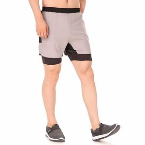Short de course à séchage rapide 2 en 1 pour hommes Short d'entraînement athlétique de gymnastique pour hommes avec poches pour téléphone - Product Image 5