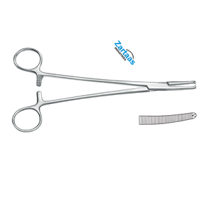 Pinzas de abrazadera peritoneal Faure de acero inoxidable de alta calidad, fabricante de instrumentos quirúrgicos ligeramente curvados de 1x2 dientes de 20cm - Product Image 6
