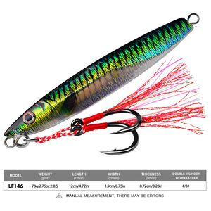 NOUVEAU MAJOR Leurre <span class=keywords><strong>de</strong></span> pêche au jigging en plomb 12cm 78g Jerkbait Sardine imprimée en 3D Appât artificiel dur pour la pêche en <span class=keywords><strong>eau</strong></span> douce et salée - Product Image 2