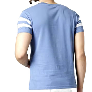 Haute qualité meilleurs hommes décontracté personnalisé t-shirt col rond ligne T-shirt bleu ciel plaine t-shirt pour hommes unisexe Slim Fit - Product Image 4