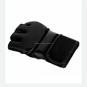 Guantes de Boxeo MMA de Cuero OEM, Color Personalizado, Logotipo Personalizado, Transpirables, Sostenibles, Correa de Muñeca Ajustable, Guantes de Medio Dedo con Cierre de Gancho y Bucle - Product Image 5