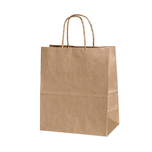 Sacs en papier kraft brun recyclé personnalisés avec poignées Sacs à provisions artisanaux imprimés pour emballage cadeau - Product Image 6