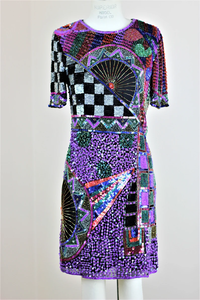 Elegante vestido de noche de longitud completa para mujer, Media manga, malla de poliéster, exquisito bordado, cuentas, lentejuelas, adorno de lentejuelas, perlas - Product Image 3