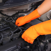 Guantes DE SEGURIDAD Naranja Guante de goma resistente al agua. Guantes de trabajo de látex de buena abrasión para uso industrial (Oferta de lote de existencias)