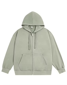 Sweat à capuche à fermeture éclair intégrale, imperméable, surdimensionné, léger, lavé, respirant, décontracté, vêtement d'extérieur personnalisé, poids lourd, 100% - Product Image 4