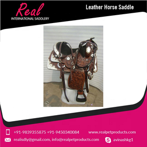 Selle d'équitation occidentale courbée à la main de haute qualité en cuir indien Acheteurs du monde entier bienvenus - Product Image 2