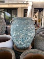 Poterie d'argile noire extra large faite à la main anti-gel personnalisable jardinière Vietnam Pots de fleurs jardinières fournisseur pour la maison