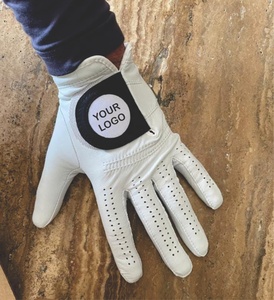 Gant de golf en cuir PU avec logo personnalisé, main gauche, antidérapant, perforé, unisexe, fermeture à enfiler - Product Image 1